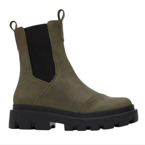 TOMS Women's Rowan Water Resistant Chelsea Boots Green Size 9 New - Picture 3 of 16